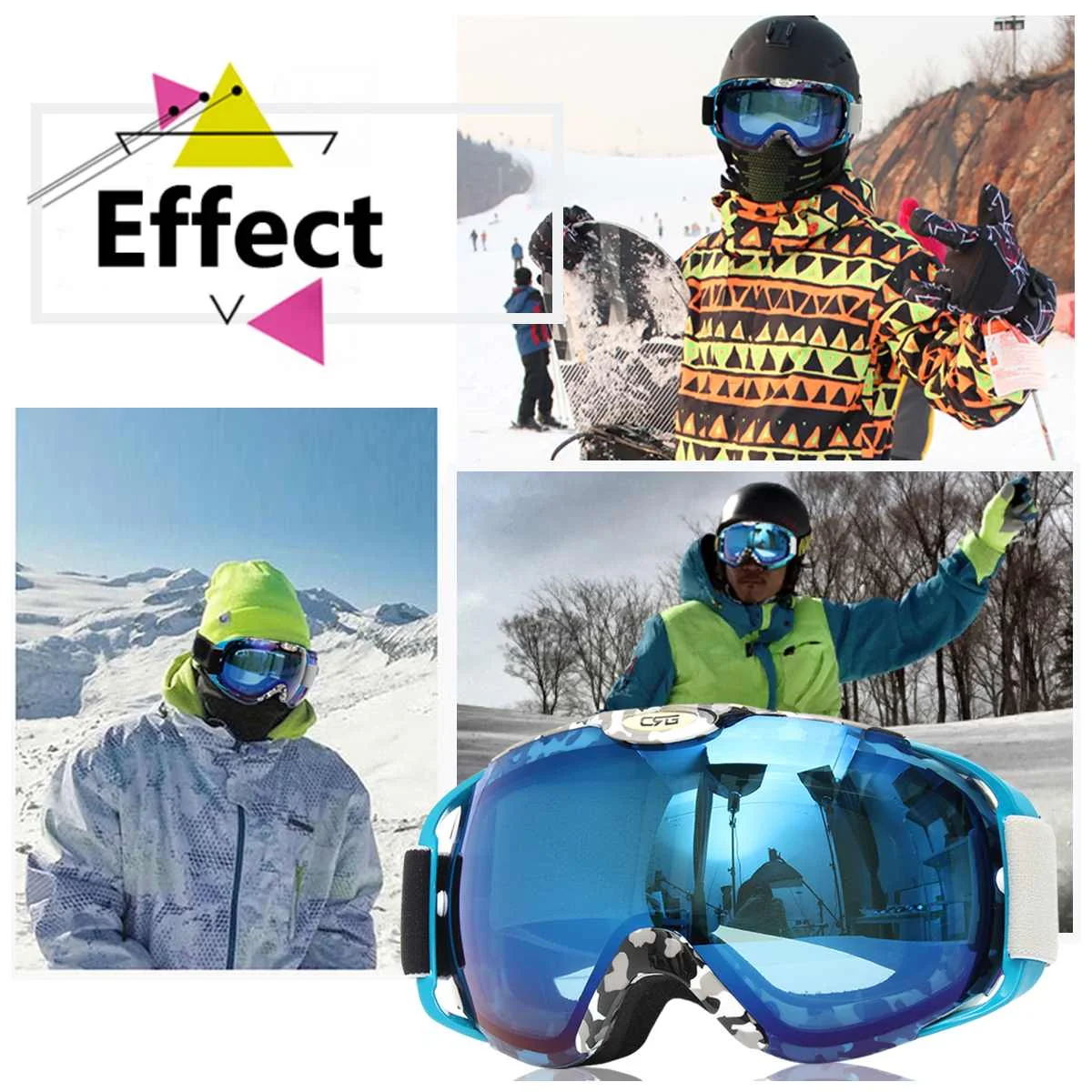 دراجة نارية سباق مكافحة الضباب UV400 للجنسين المهنية كروية مزدوجة عدسة Outdooors Ski نظارات