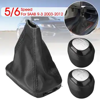 

5/6 Speed Car Manual Gear Shift Knob Shifter Lever Gaiter Boot Cover For SAAB 9-3 2003-2012