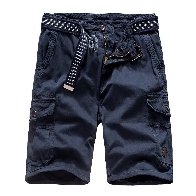 Мужские брендовые новые летние военные камуфляжные с поясом мужские шорты Карго повседневные Модные хлопок Промытые мягкие мужские шорты