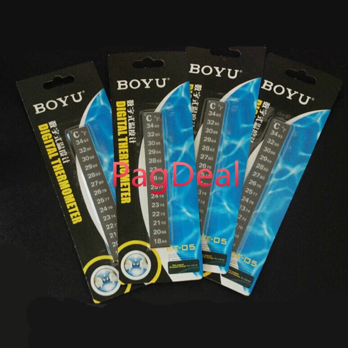 4PCS BOYU Aquarium Fish Tank Stick-On Thermometer Fridge Kitchen