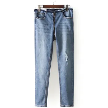 

Women Streetwear High Waist Jeans Fashion New Zipper Pocket Denim Pencil Pants Female Bottom Casual Trousers