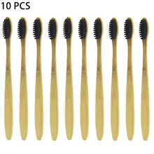 10 шт./компл. здоровый Эко-дружественных мягкой щетиной бамбука Зубная щётка разложению зубы Уход за полостью рта электрическая зубная щетка для взрослых