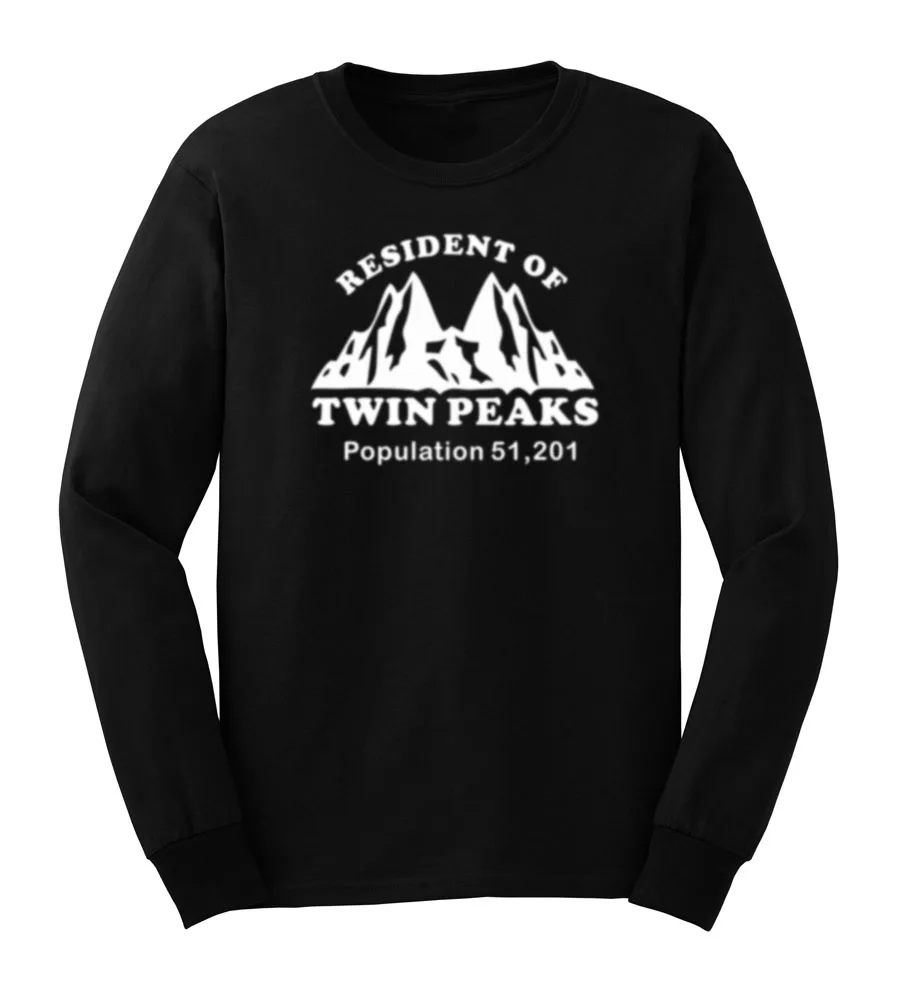 

Mens Resident of Twin Peaks Casual Long Sleeve T-Shirts Casual Men Tee