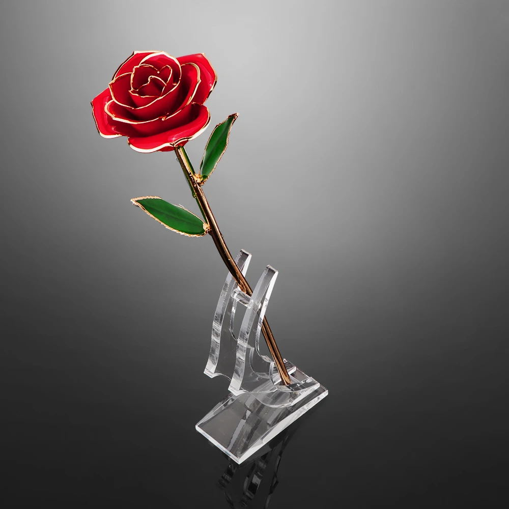 Rose Stand Vase Holder Rose Flower Stand Transparent for Long Stem 24K