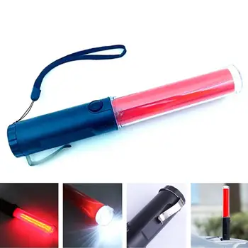 

Adeeing Battery Powered Traffic Safety Flashlight Powerful LED Lamp Torch Lantern Traffic Police Equipment Lamp Red Baton Light