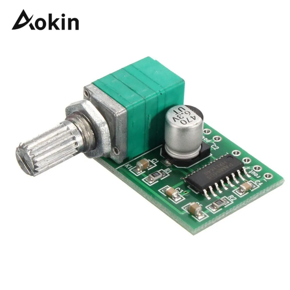 

DC 5V PAM8403 Super Mini 2 Channel USB Digital Audio Amplifier Board Module 2* 3W Volume Control with Potentionmeter Switch