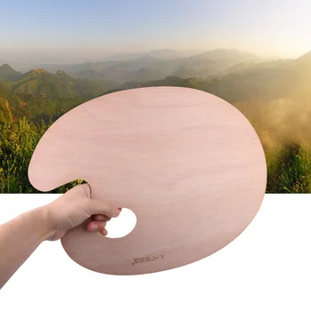 

Fish-shaped Plastic Palette Wood Color With Hand Multi-function Artist Watercolor Oil Painting Palette Drawing Tool Art Supplies