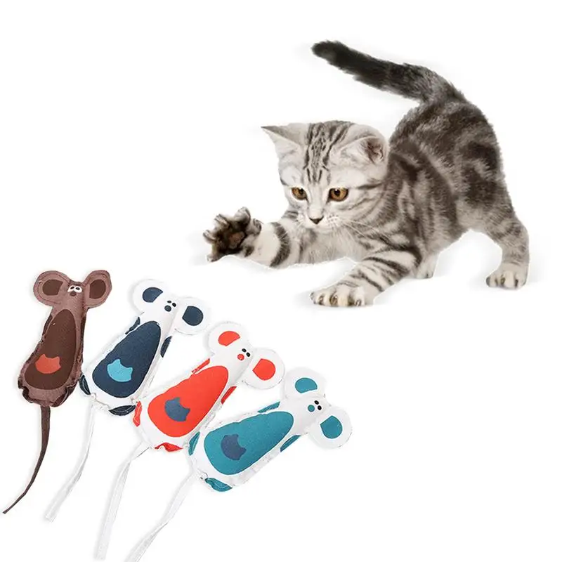 

Quickly Rebound Pet Cat Toy Wear-resistant And Bite-resistant Canvas Mouse Modeling Toy Containing Paper Rustling Pet Supplies