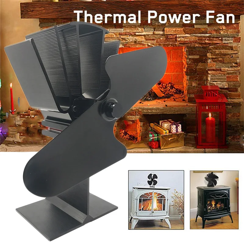 

Heat Self-Powered Wood Stove Fan Ultra Quiet Fireplace Top Log Burner Ecofan