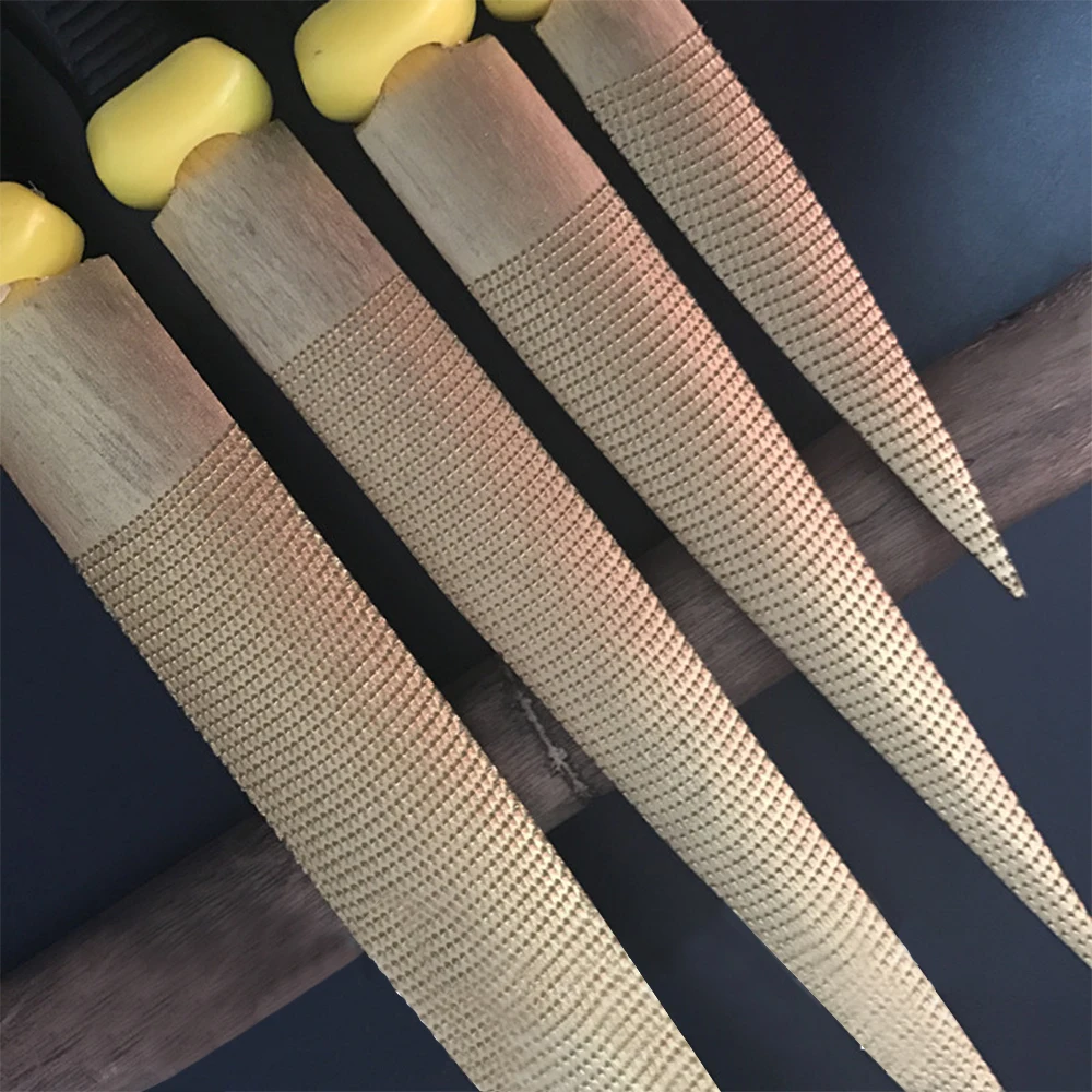 Shina Woodworking Golden Tapered Wood Rasp File With Rubber Handle Fine Teeth Carving Shina Woodworking Golden Tapered Wood Rasp File With Rubber Handle Fine Teeth Carving