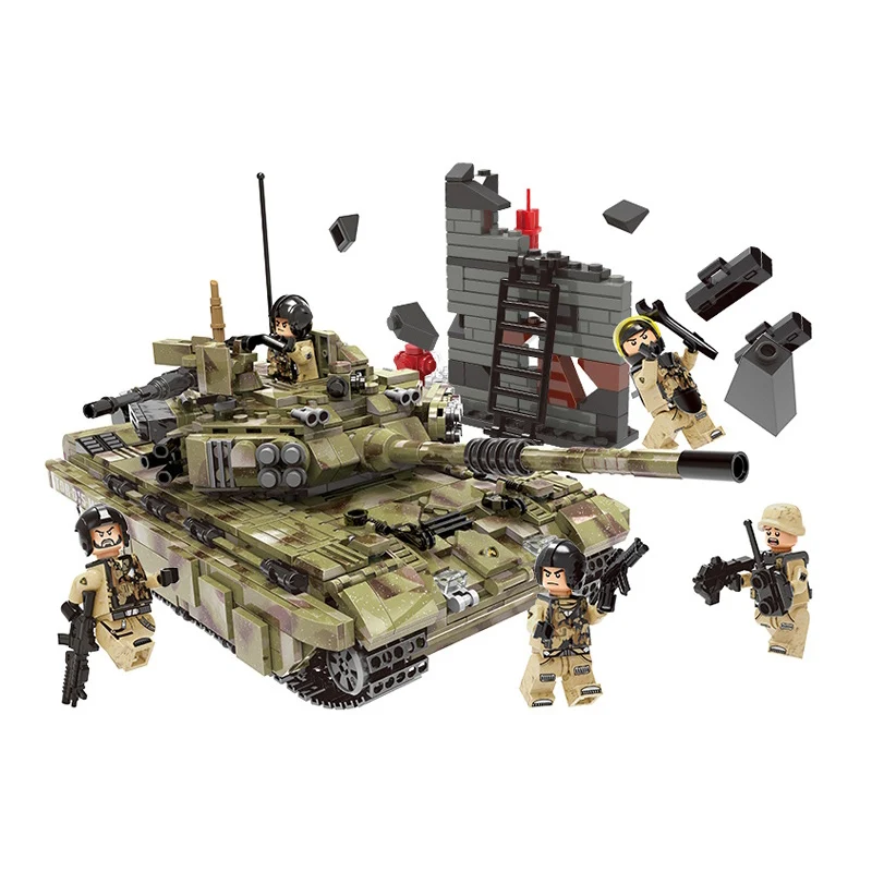 1000+pcs Military Tank Building Blocks Army soldier weapon bricks children Toys Simulated War Machine gift Compatible Legoing
