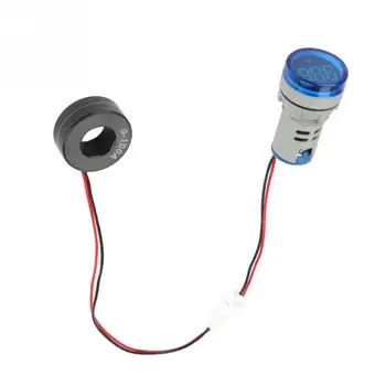

0-100A Digital Ammeter AC Current Meter Indicator LED Round Lamp Light Signal Hot