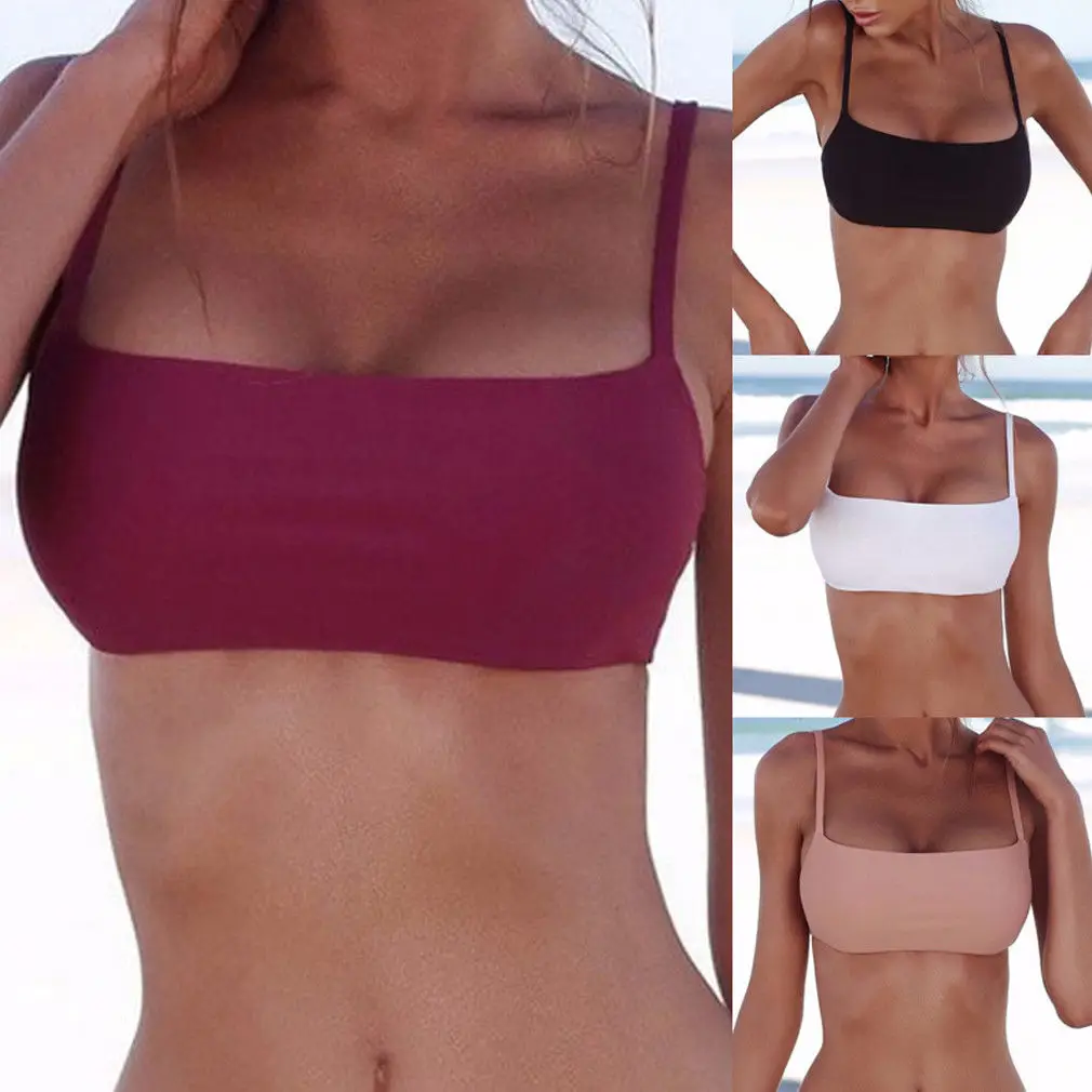 Новейший популярный женский бандаж бикини с ремешками топ бюстгальтер белье купальники пляжный купальник