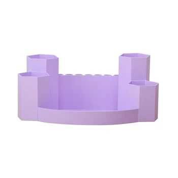 

1 pc Cosmetics Storage Box Plastic Desktop Rhombus Shaped Stylish Jewelry Case Dresser Organizer Makeup Holder for Women Girls