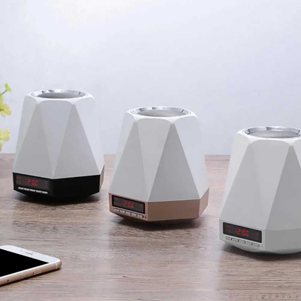 

Bluetooth Mini Speaker Home Innovative Alarm Clock With Colorful LED Night Light Mobile Phone Bluetooth Audio Device Brand New