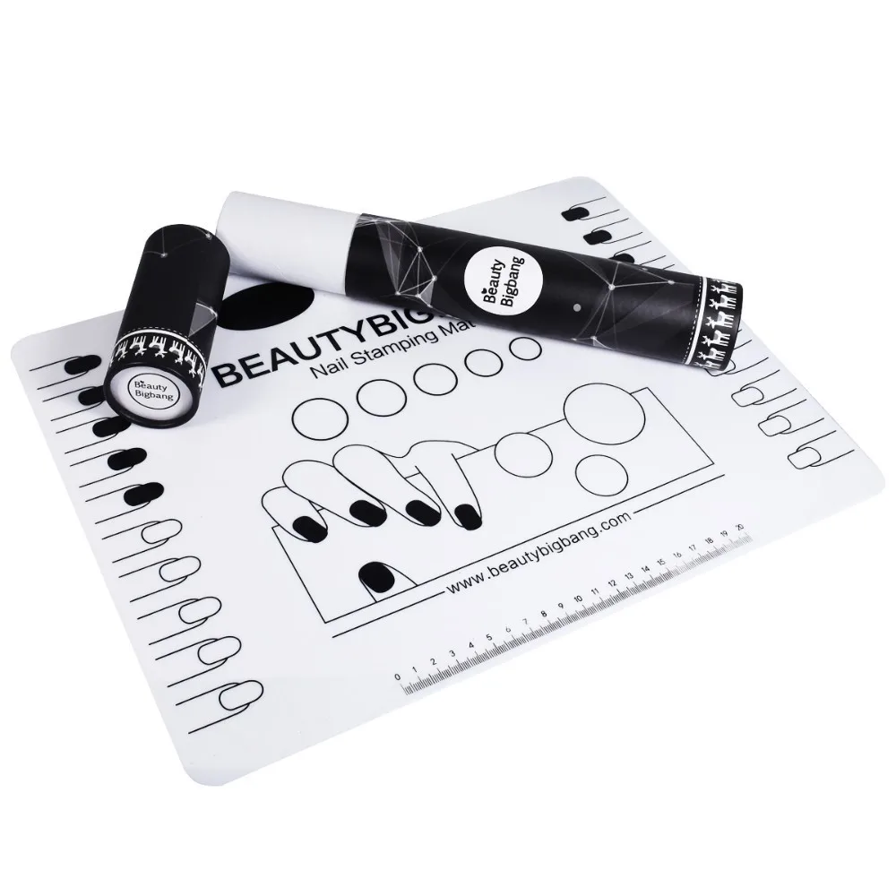 

BeautyBigBang Nail Stamping Clear Silicone Stamping Set Nail Art Plate Color Pat Washable Mat TableTransfer Manicure Tools
