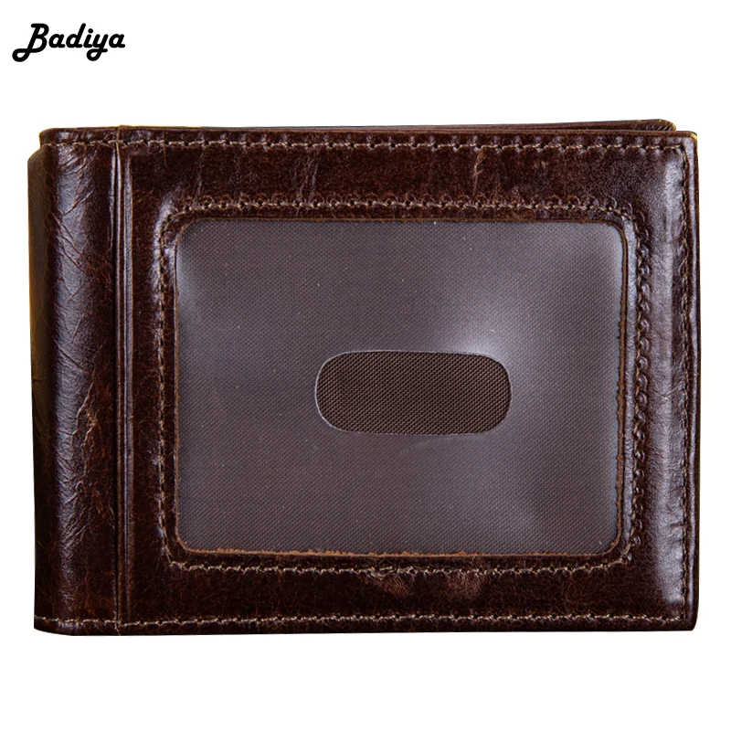 

New Mens Wallet Leather Genuine Short Business Style RFID Card Holder Brief Male Wallets Note Dollars Money Bag High Quality