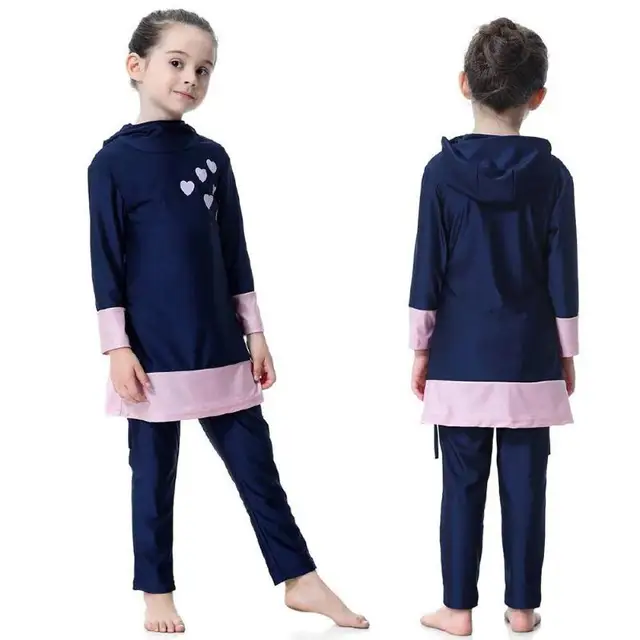 {Excellent|Wonderfull|Very Good|Very Recommended} Kids Girls Muslim Swimwear Arab Islam Long Sleeve Two-Piece Hoodie Swimsuit Beach Wear Swimming Suit Cheap Price