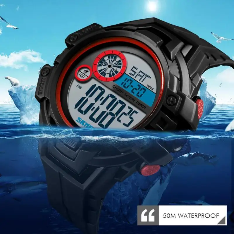 

Mens Sports Watches Outdoor Watch Men Electronic LED Digital Wristwatch Alarm Clock Waterproof Military relogio masculino