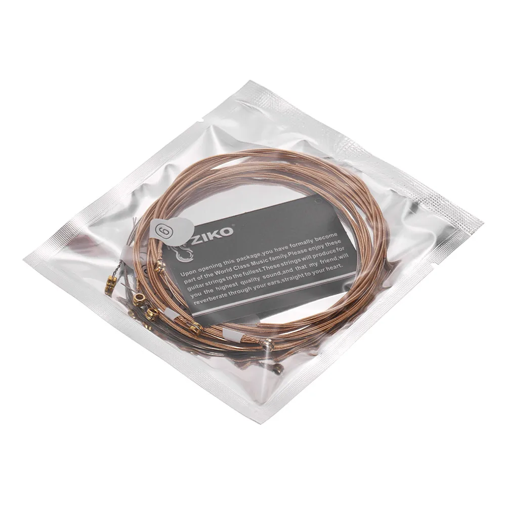 ZIKO DP 012 6 шт. акустические гитарные струны с шестигранной проволокой из сплава