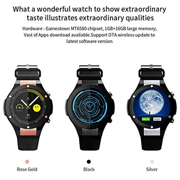  Top Angebote H2 Smart Uhr Android 5.1 OS MTK6580 14 zoll Runde Bildschirm GPS Wifi 3G HD Kamera Her