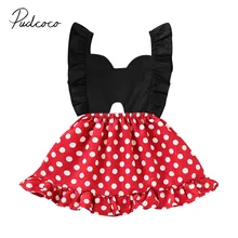 Коллекция года, новое Брендовое От 0 до 4 лет платье для маленьких девочек платье принцессы трапециевидной формы без рукавов с оборками и поясом летнее платье с открытой спиной