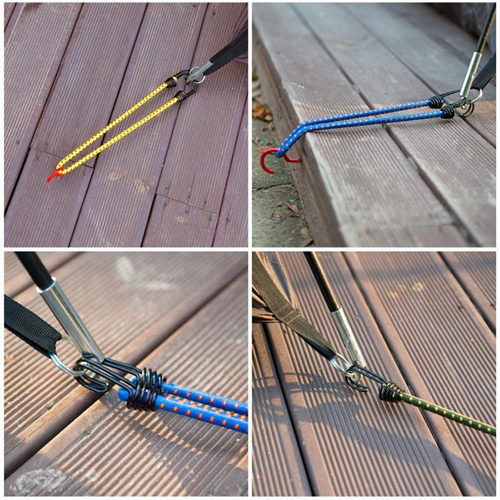 Durable 4 Pieces 43cm Heavy Duty Elastic Bungee Cord Outdoor Camping