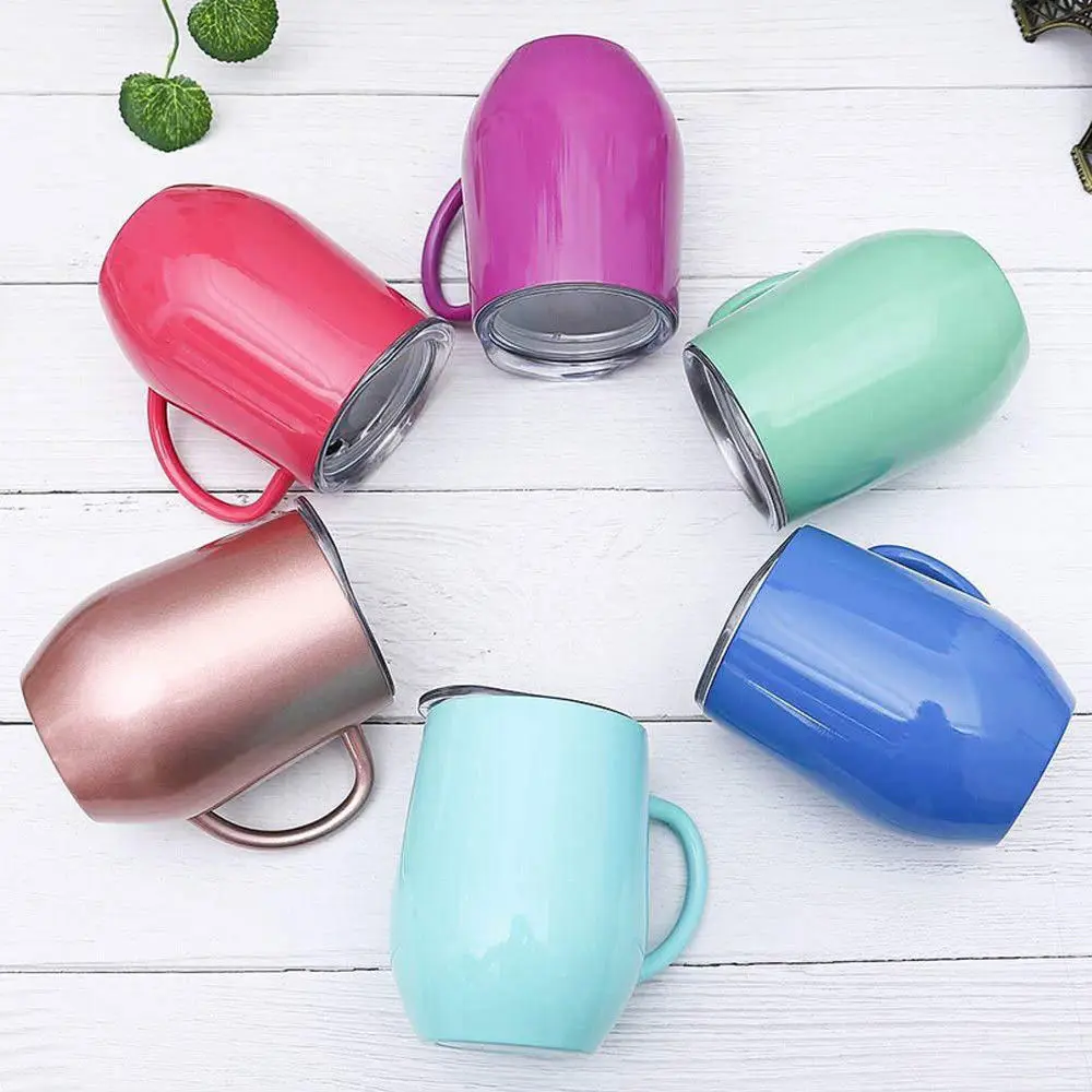 

Hot sales 12oz Egg Shapped Mug Swig Wine Cups Stainless steel Swig Tumbler Insulated thermos Cup Travel Coffee Mug Swig Beer Mug