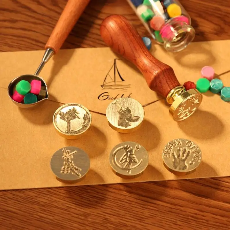  1PC Wood Handle Sealing Wax Stamp for Decorative Greeting Birthday Wedding Invitation Sealing Stamp