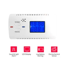 Батарея управлением Smart детектор угарного газа Сенсор сигнализация с человеческими голосовыми и подсказками Светодиодный проблесковый Предупреждение время Дисплей