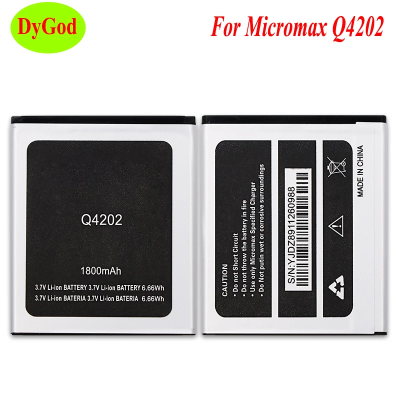 DyGod 1800 мАч для Micromax Q4202 батарея Замена батареи Bateria смартфон | Мобильные телефоны и