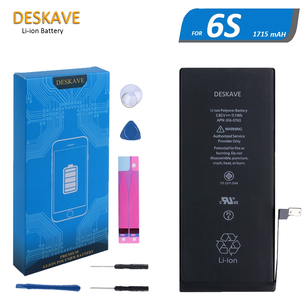 

2019 NEW Battery For iPhone 6S Batteries Replacement 100% Original Mobile Phone Battery Capacity 1715mAh Battery Sticker Tools