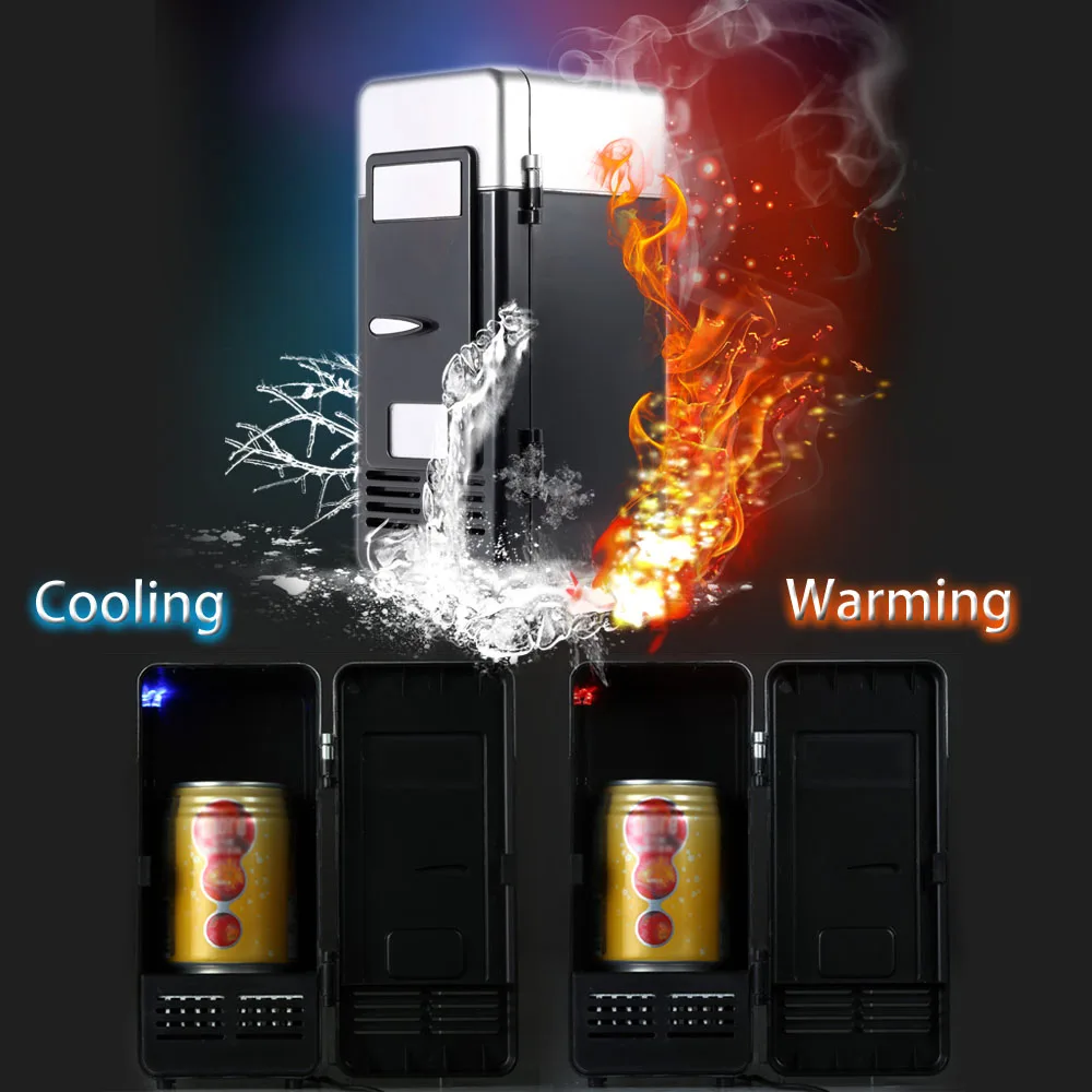 Мини Портативный USB Холодильник для напитков банки для напитков охладитель теплее автомобильный холодильник для дома с внутренним светодиодный светильник