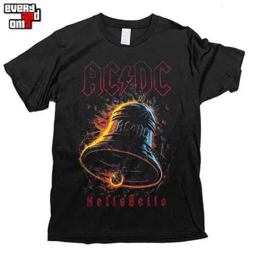 AC/DC хард-рок группа Hell Bells печать футболка хлопок с коротким рукавом ACDC одежда |
