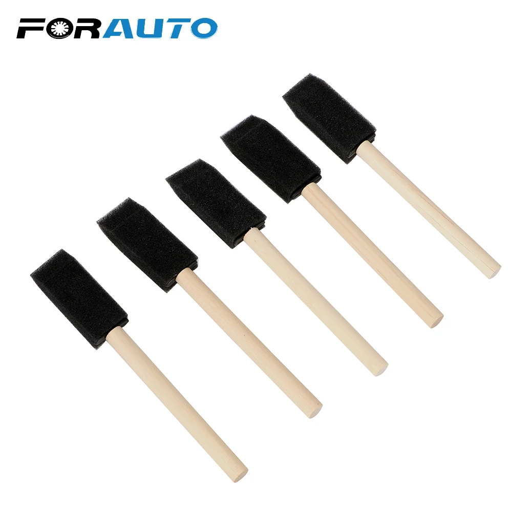 

FORAUTO 5Pcs/set Car Air Conditioner Vent Brush Car Grille Cleaner Blinds Duster Brush Auto Detailing Soft Sponge Wood Handle
