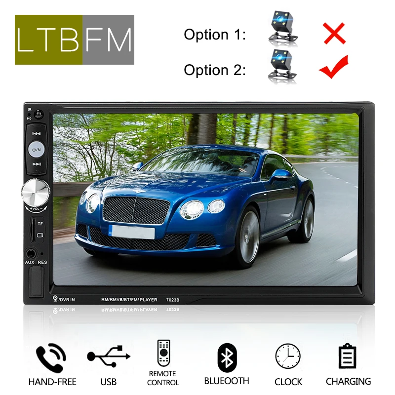 

LTBFM 2din Radio Car 7023B 7" Touch Screen In Dash Auto audio MP5 Autoradio Bluetooth Rearview Camera with Remote Control