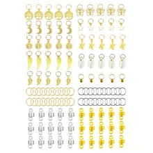 120 шт. манжеты для волос полированные несколько простых в использовании дредов плетеные бусины ментальные заколки для волос