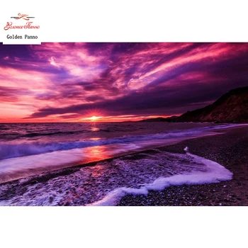 

Golden panno DIY diamond painting landscape sunset 5D diamond painting lacquer diamond full diamond home decoration