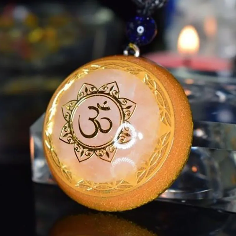 AURAREIKI Orgonite энергии кулон розового цвета с украшением в виде кристаллов душа