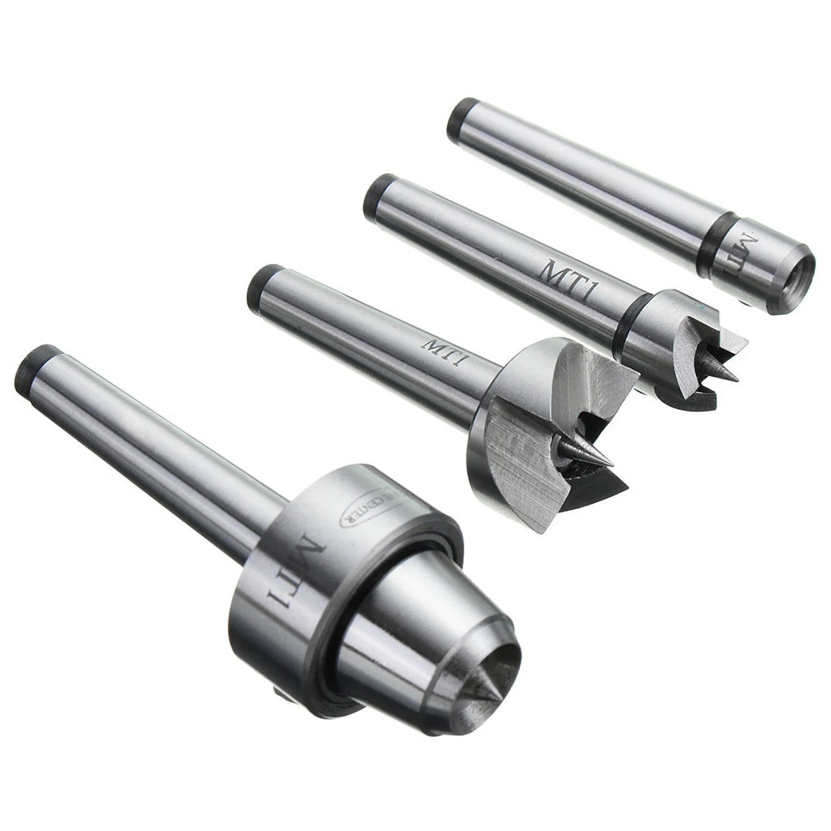 4pcs MT1 Wood Lathe Live Center And Drive Spur Cup MT1 Arbor with