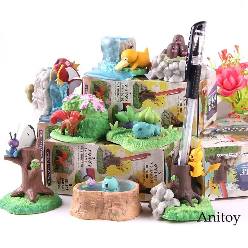 

Pikachu Pen Case Koduck Figure Action PVC Collection Bulbasaur Magikarp Zenigame Model Toy 8pcs/set