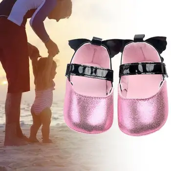 

Newborn Baby Girls First Walkers PU Shoes Infant Toddler Soft Sole Anti-slip Baby Shoes 0-1 Year Old