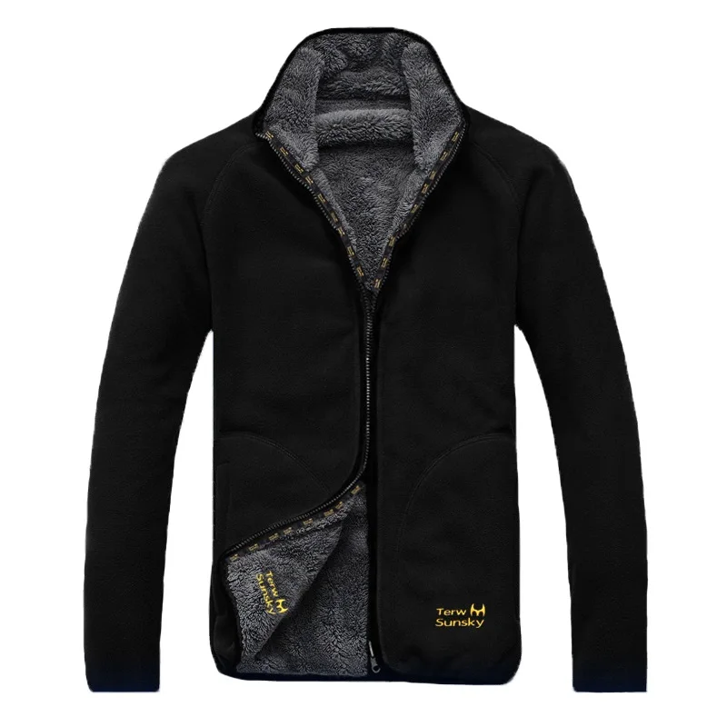 Winter Warm Polar Coral Fleece Men's Jacket Snowimage Windproof Thick Thermal Reversible Coat Male Plus Size Outerwear Clothes Winter Warm Polar Coral Fleece Men's Jacket Snowimage Windproof Thick Thermal Reversible Coat Male Plus Size Outerwear Clothes