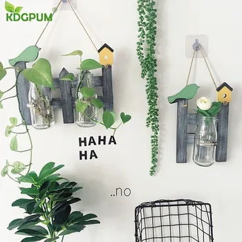

Plant Pot Glass Wall Hanging Hydroponics Vase Vertical Garden Flower Pot Home Decoration Bonsai Pot Indoor Hanging Planter
