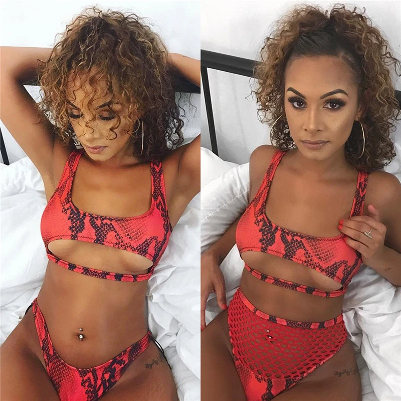 

2019 Summer Womens Bikini Set Push-up Padded Bra Mesh Beach Swimsuit Bathing Suit Swimwear