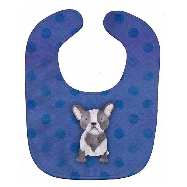 Каролинские сокровища BB7394BIB Французский бульдог в горошек акварель нагрудником |