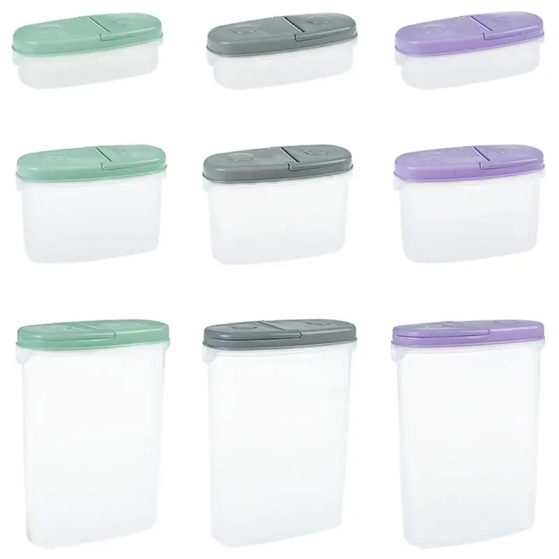 

Plastic Fruit Storage Box 2 Lids Sealed Crisper Grains Tank Kitchen Sorting Food Container Box Food Container