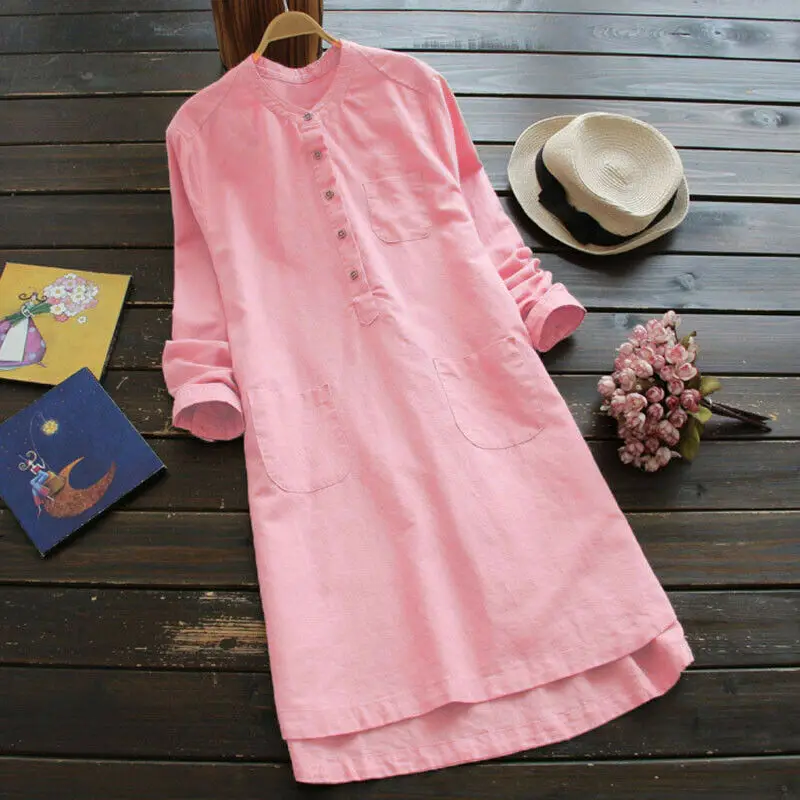 

Long Sleeve Shirt Dress 2019 Spring Casual Boho Beach Style Women Solid Single-breasted Irregular A-line Mini Party Vestidos 3XL
