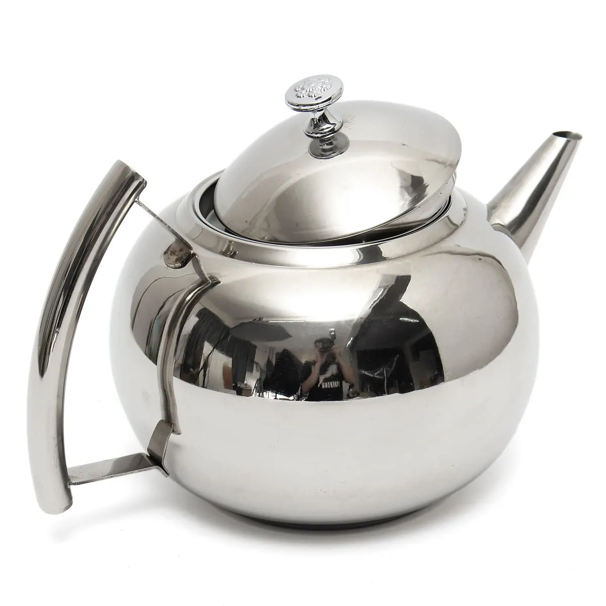 

1500ml/2000ml Sliver Kettle With Strainer Stainless Steel Teapot Polish Fashion Durable Coffee Cold Water Pot Home Tea Tool