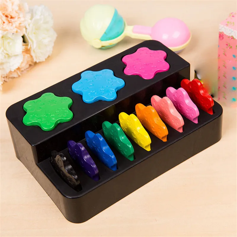 

12 Colors non-toxic wax Creative painting crayons Ring shape toys for children gifts Early puzzle baby toy drawing art supplies